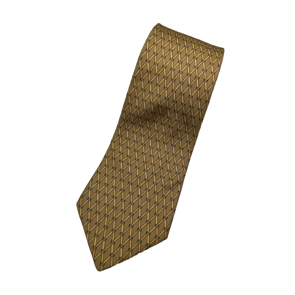 BROOKS BROTHERS Makers Yellow Pure Silk Tie Equestrian Pattern - Picture 3 of 8